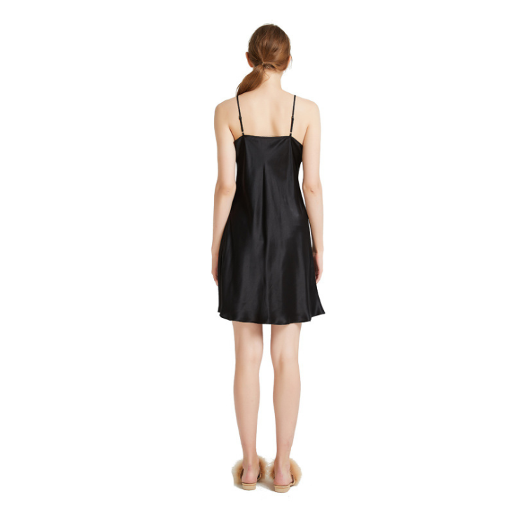 OEM Lila Seidenunterkleid Schrägschnitt V-Ausschnitt im Sommer Online Günstiger Preis