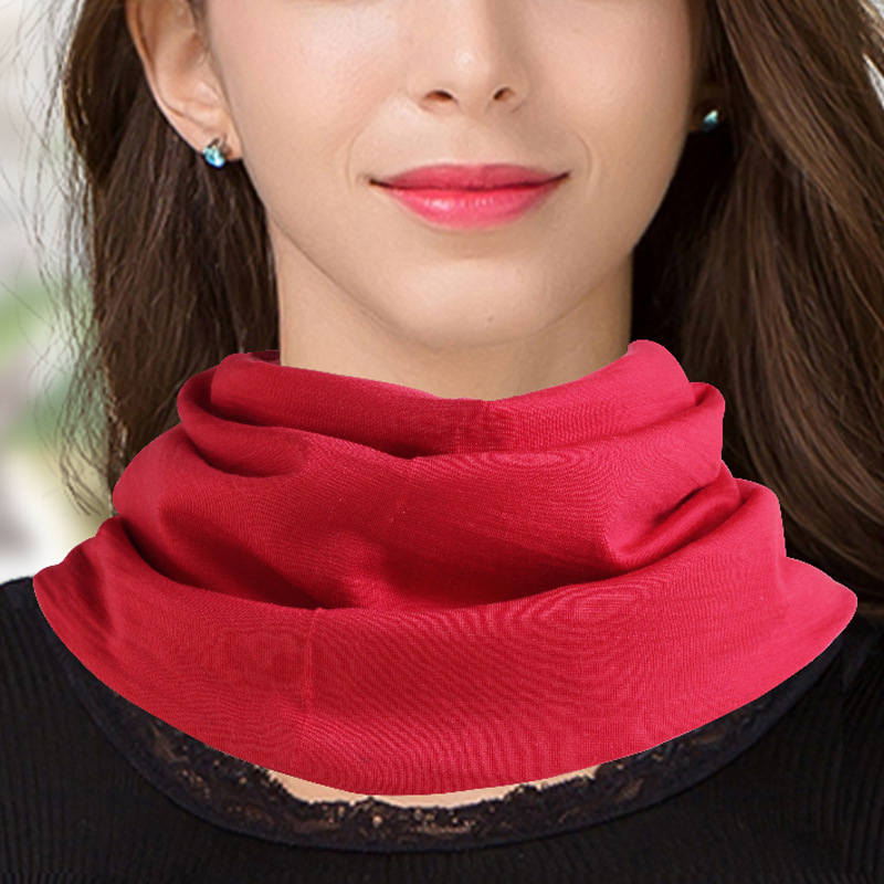 Chinesischer Lieferant Thermal Neck Warmers Winter Schal Seidenwolle Einfarbiger Schal