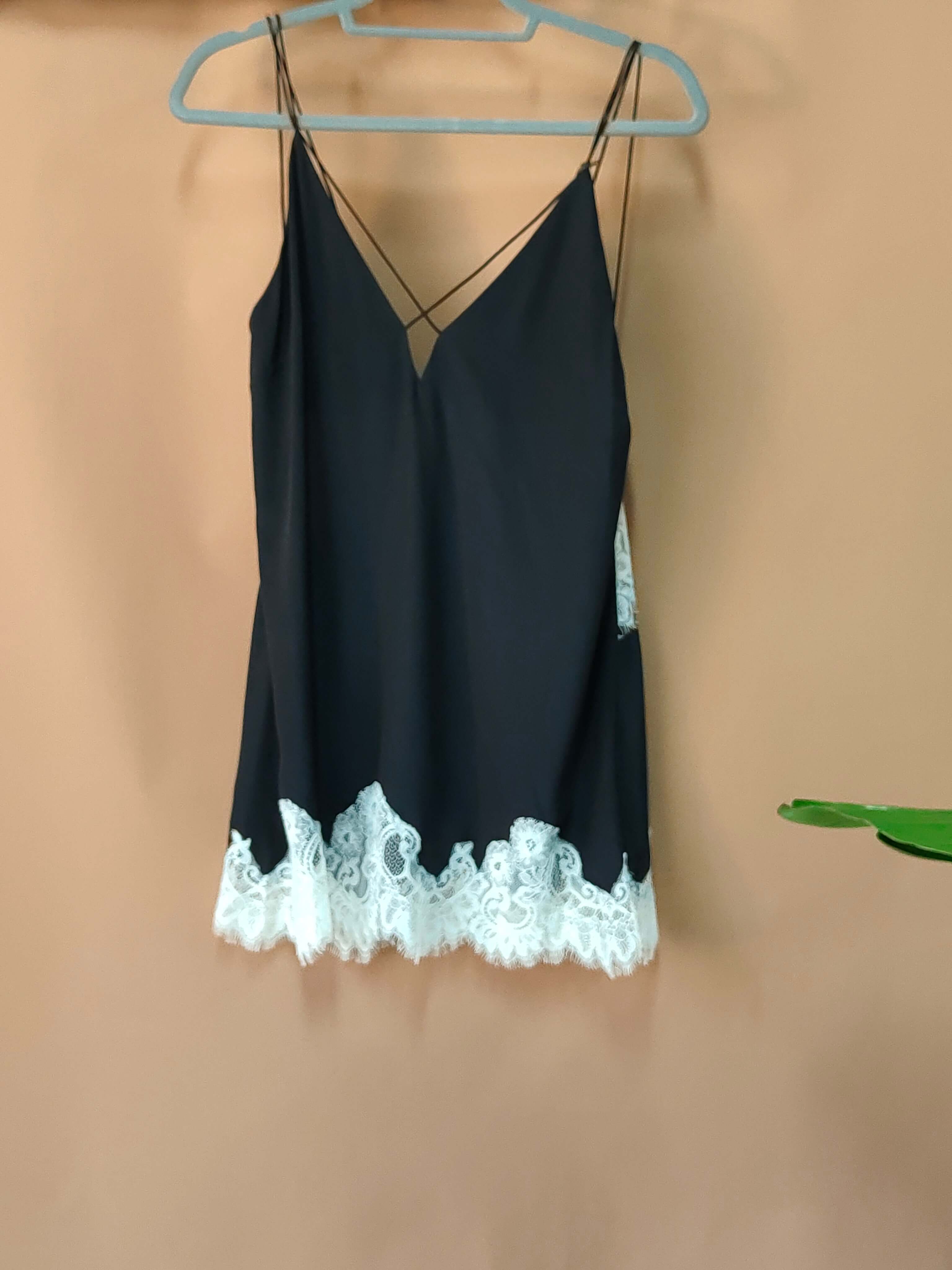 Manufacturing Sexy Black Floral Slip Dress Seide mit Schlitz für Damen in loser Schüttung
